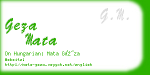 geza mata business card